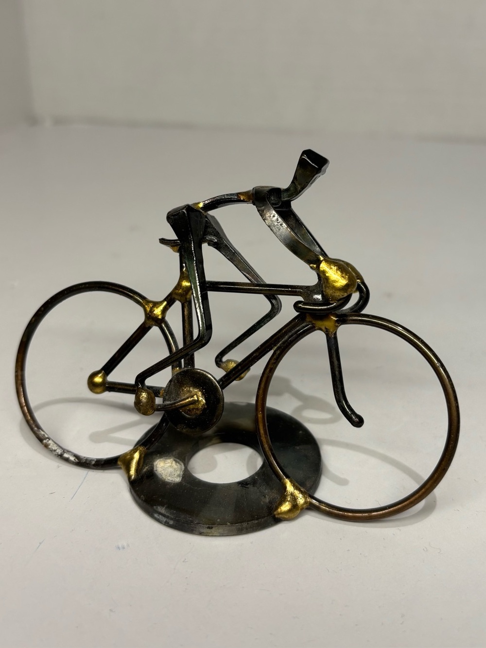 Howard Ransom Signed Vintage 2007 Handmade Bicycle Sculpture Folk Art Cyclist